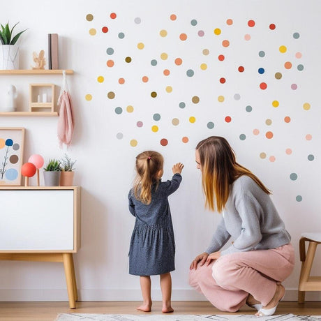 Playful Watercolor Dots: Vibrant Wall Decals for Play Areas and Children's Spaces - Decords