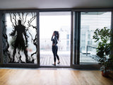 Frosted Vampire Silhouette Decal - Printed Human Monster Etched Glass Sticker for Windows Doors - Decords