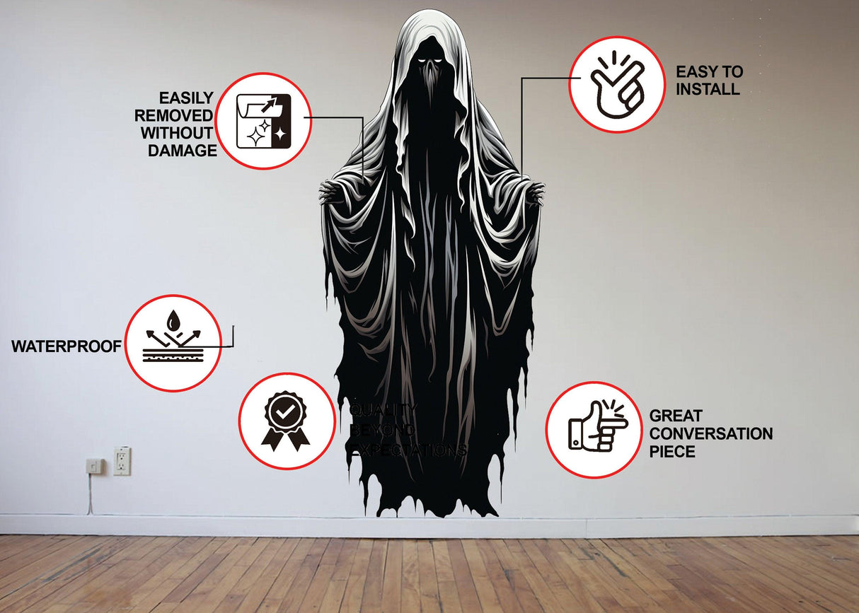 Halloween Haunting Ghoul Wall Art Decal - Shadow Human Monster Sticker - Decords