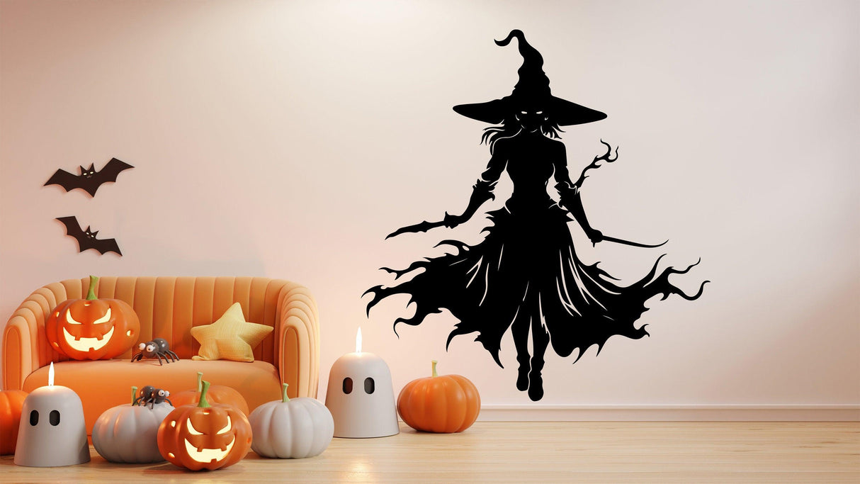 Knife-Wielding Warrior Witch Decal - Decords