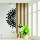 Half Geometric Mandala Wall Corner Decal - Modern Living Room Vinyl Art - Decords