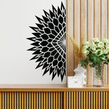 Half Geometric Mandala Wall Corner Decal - Modern Living Room Vinyl Art - Decords