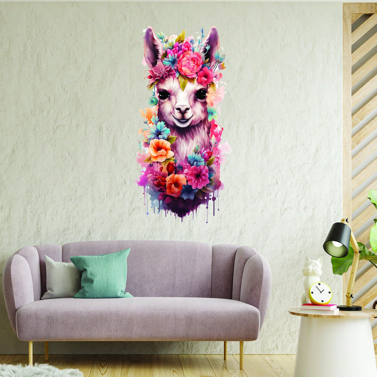 Cute Baby Lama Nursery Wall Decal - Alpaca Wall Sticker for Kids Room Decor - Decords