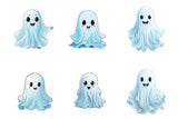 12x Printed White Ghosts Window Decals - Spooky Halloween Window Stickers Decor - Decords