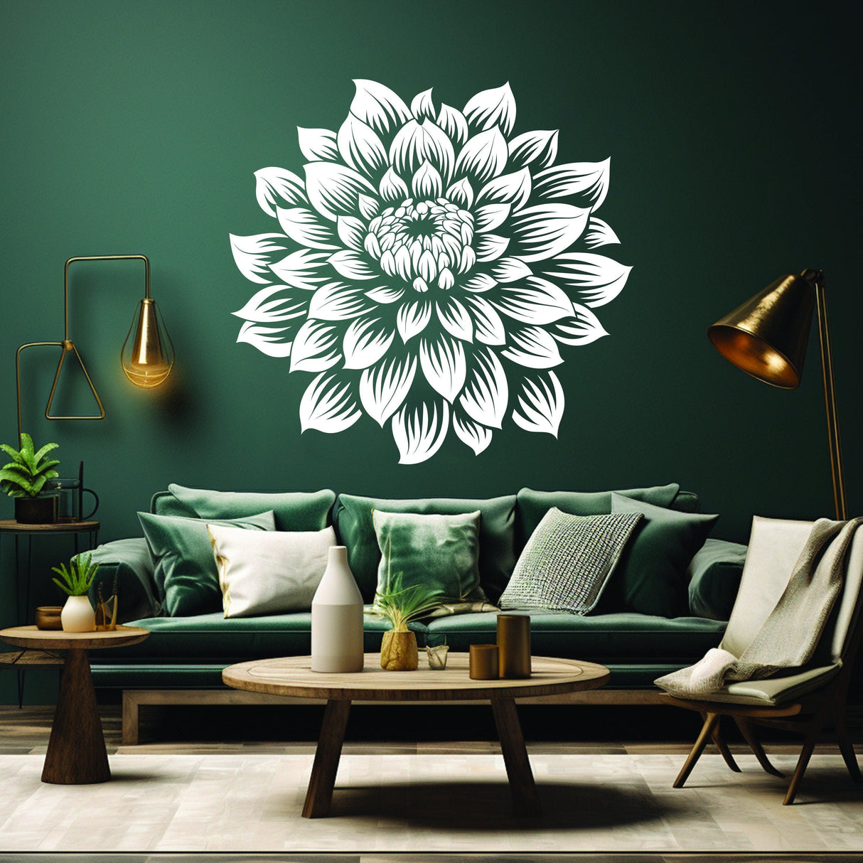 Large Vinyl Flower Wall Decal - Elegant Floral Wall Sticker - Home Decor Accent - Decords