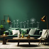 Exquisite Hand-Sketched British Wildflower Wall Stickers - Elegant Vinyl Floral Decals - Decords