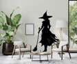 Wicked Witch Silhouette Window Decal - Halloween Witchy Shadow Sticker - Decords