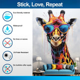 Charming Giraffe with Glasses Wall Decal - Vibrant Watercolor Toddler Sticker Room Decor - Decords