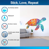 Vibrant Rainbow Sea Turtle Wall Decal - Ocean Life Removable Tortoises Sticker - Decords