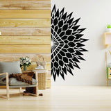 Half Geometric Mandala Wall Corner Decal - Modern Living Room Vinyl Art - Decords