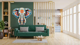 Floral Elephant Wall Decal - Colorful Kids & Nursery Wall Art Sticker - Decords