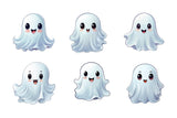 12x Frosted Ghost Window Sticker Set - Etched Halloween Cute Ghosted Decorations Decals - Decords