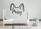 Custom Pet Ears Sticker - Personalized Dog Ears Outline Decal - Memorial Tattoo Design - Decords