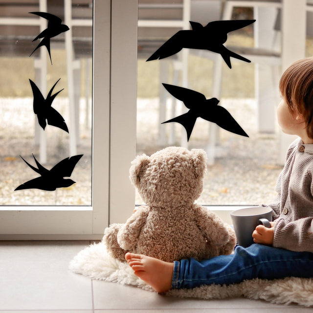 50% OFF - 25-Pack Black Bird Deterrent Window Decals - Anti-Collision Cling Stickers - Decords