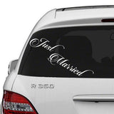 50% OFF - Just Married Car Vinyl Wedding Sticker - Window Glass Gift Stick Quote Vehicle Decal - Decords