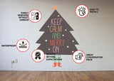 Whimsical Christmas Tree with Legs Wall Vinyl Sticker - Merry On Colorful Text Decal - Decords