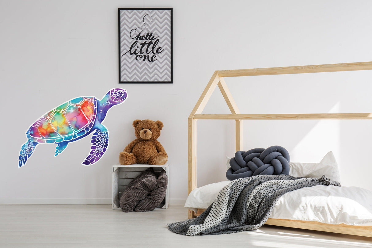 Radiant Sea Turtle Wall Decal - Vivid Ocean-Inspired Sticker - Decords