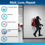 Scuba Diver Wall Sticker - Fire Extinguisher Deep Dive Silhouette - Decords