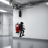 Creative Scuba Diver Silhouette Wall Sticker - Fire Extinguisher Deep Dive Design - Decords