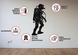 Creative Scuba Diver Silhouette Wall Sticker - Fire Extinguisher Deep Dive Design - Decords