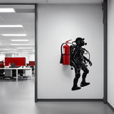 Creative Scuba Diver Silhouette Wall Sticker - Fire Extinguisher Deep Dive Design - Decords