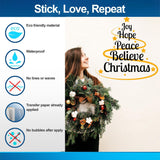 Heartwarming Christmas Quote Wall Vinyl Sticker - "Joy Hope Peace Believe Christmas" - Decords