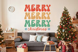 Festive Christmas Quote Wall Vinyl Sticker - "Merry Christmas" Colorful Text Decal Sign - Decords