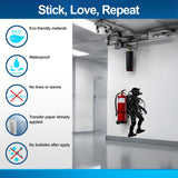 Creative Scuba Diver Silhouette Wall Sticker - Fire Extinguisher Deep Dive Design - Decords