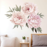 Lush Watercolor Peony Wall Decals - Vibrant Bloom Peel and Stick Adhesives - Decords