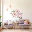 Lush Watercolor Peony Wall Decals - Vibrant Bloom Peel and Stick Adhesives - Decords