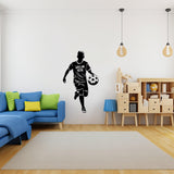 Custom Name Football Player Wall Sticker - Personalized Home Decor - Decords