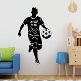 Custom Name Football Player Wall Sticker - Personalized Home Decor - Decords