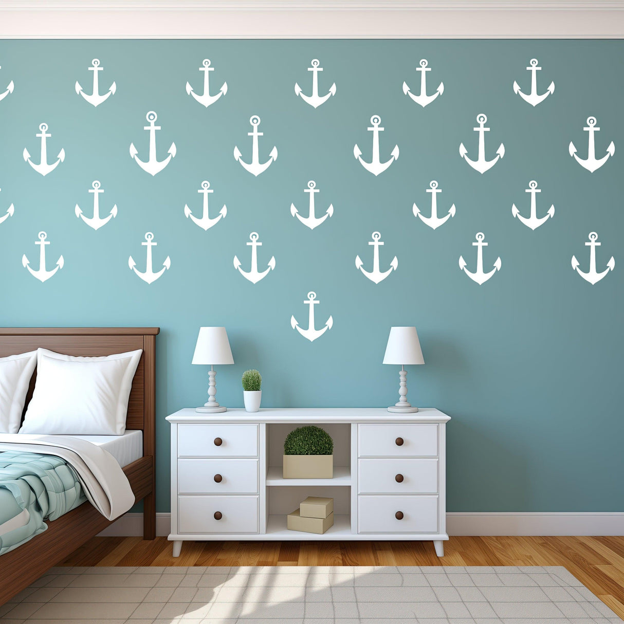 Vintage Anchor Wall Decal Collection - Set of 25 Nautical Vinyl Stickers - Decords