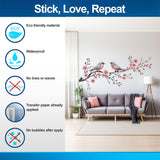 Elegant Tree Branch with Birds Wall Decal - Vinyl Corner Sticker for Living Room - Decords