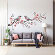 Elegant Tree Branch with Birds Wall Decal - Vinyl Corner Sticker for Living Room - Decords