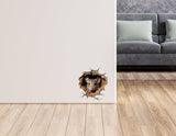 3D Mouse Hole Wall Sticker - Realistic Mouse Peeking from Mousehole Decal for Whimsical Room Decor - Decords