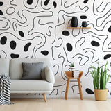 Modern Black Wall Stickers - Dynamic Line Art Decals for Stylish Interior - Decords