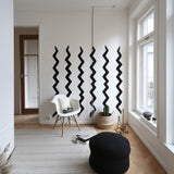 Modern Black Zigzag Wall Stickers - Vertical Patterns Vinyl Stickers for Contemporary Room Decor - Decords