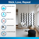 Modern Black Zigzag Wall Stickers - Vertical Patterns Vinyl Stickers for Contemporary Room Decor - Decords