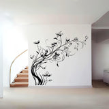 Elegant Flowers Wall Decals - Nature Vinyl Stickers Set for Living Room - Decords