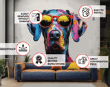 Great Dane with Sunglasses Wall Decal - Vibrant Watercolor Dog Sticker for Dynamic Room Decor - Decords