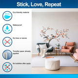 Tree with Blossom Flowers and Birds Wall Sticker - Elegant Vinyl Decor for Living Room - Decords