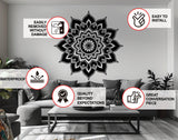 Sacred Geometry Mandala Wall Art Decal - Meditation Wall Sticker Perfect for Yoga Rooms - Decords