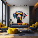 Great Dane with Sunglasses Wall Decal - Vibrant Watercolor Dog Sticker for Dynamic Room Decor - Decords