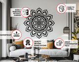 Mandala Wall Sticker for Meditation and Yoga Spaces - Elegant Removable Vinyl Decal for Home and Studio Decor - Decords