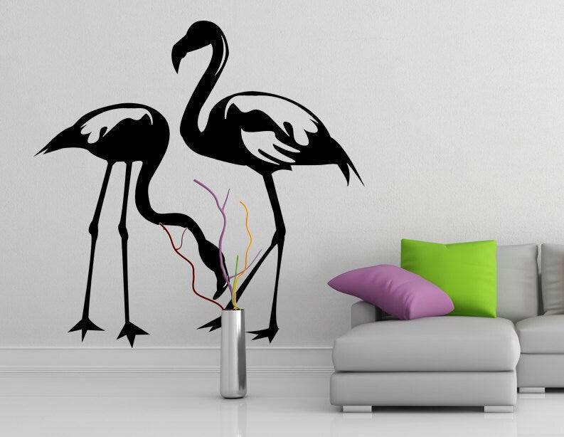 Flamingo Decal Pink Sticker - Tropical Art Cute Wall Decor Vinyl Stickers - Decords