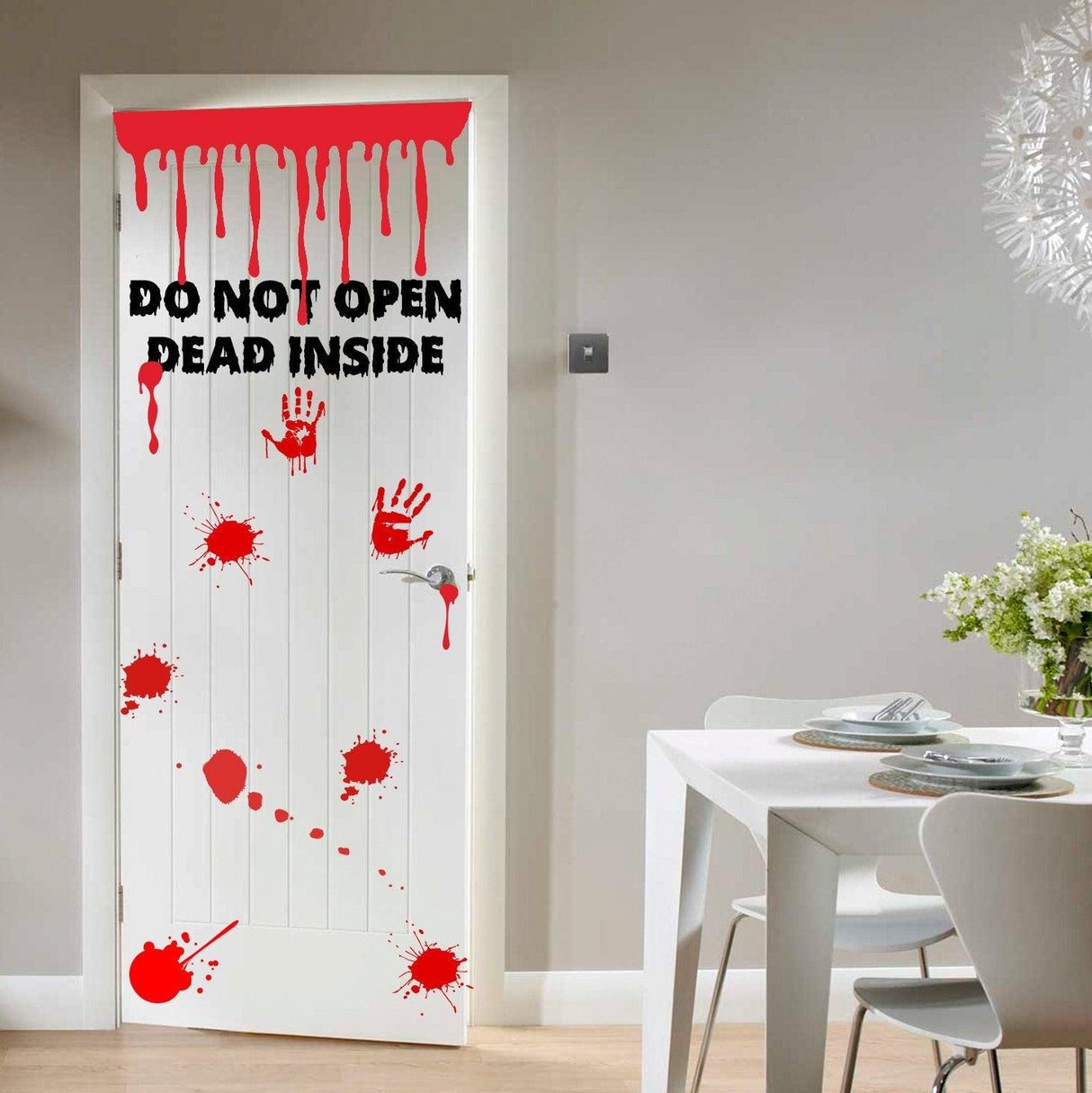 Zombie Bathroom Door Sticker - Toilet Decor Vinyl Halloween Decal - Decords