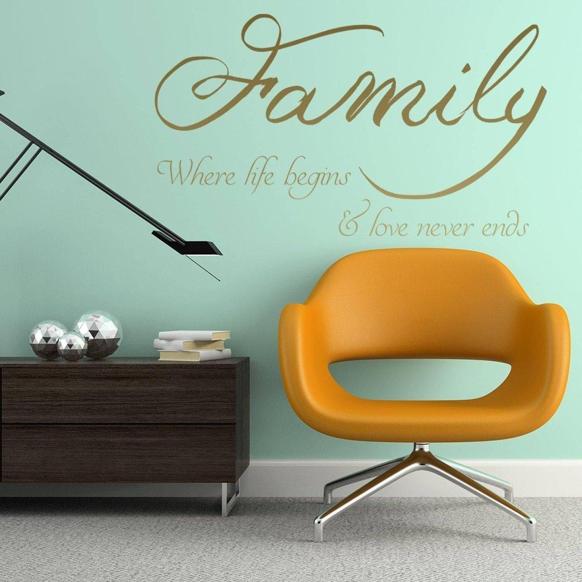 Motivational Love and Family-Themed Wall Decal - Wall Art Stickers & Decorations - Decords