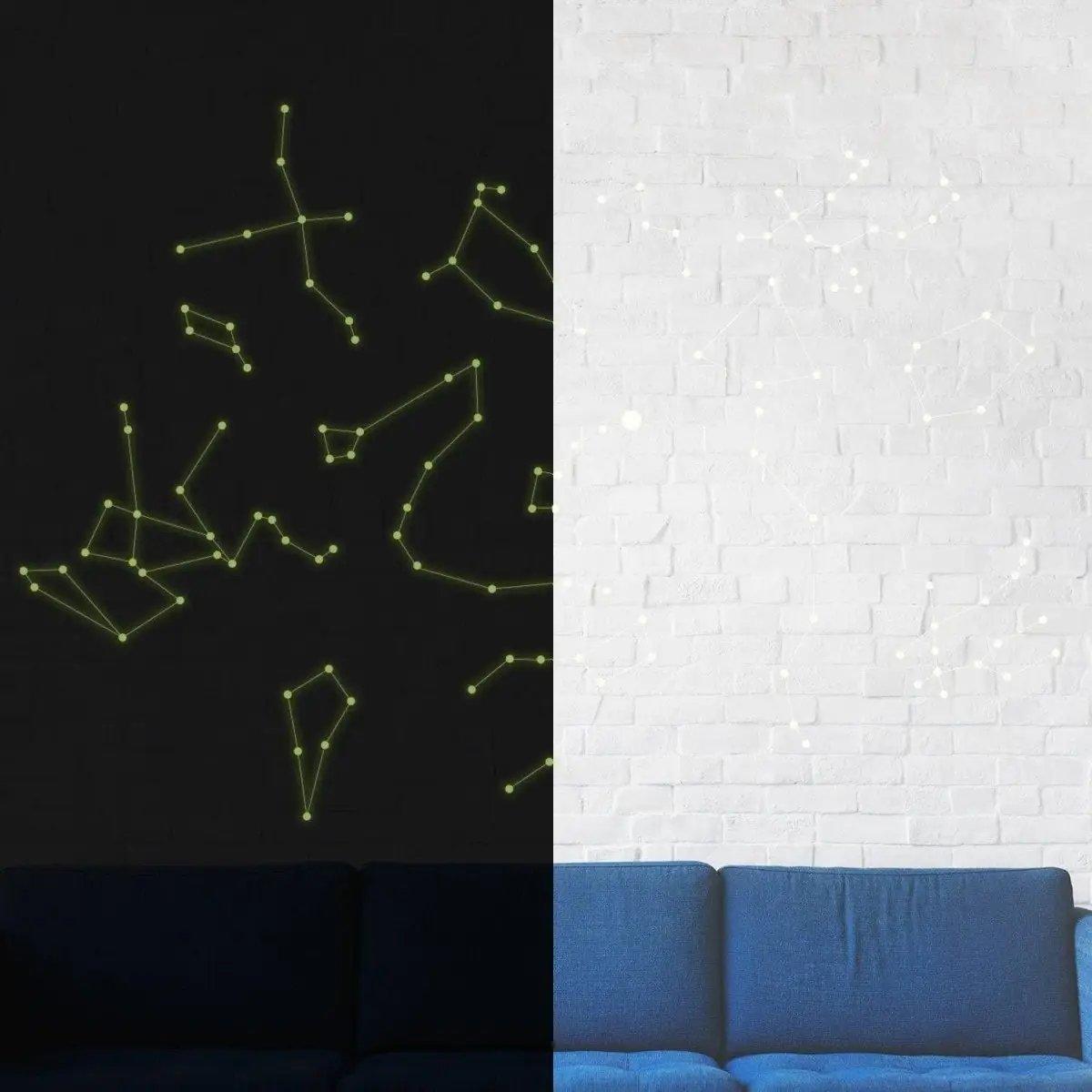 Glowing Starry Sky Ceiling Decal - Luminous Constellation Stickers - Decords