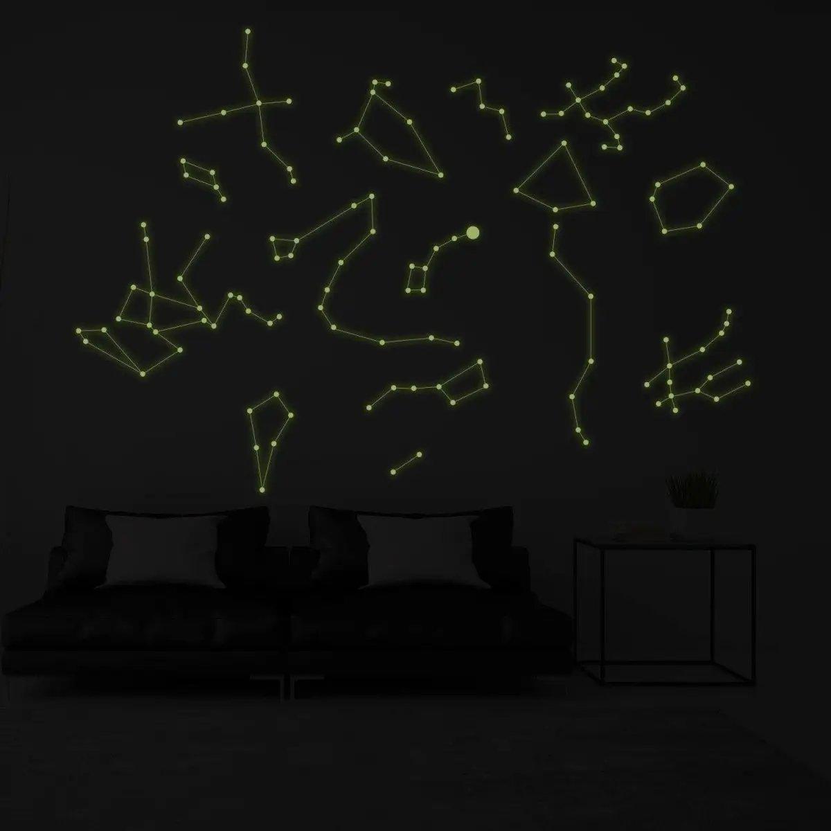 Glowing Starry Sky Ceiling Decal - Luminous Constellation Stickers - Decords